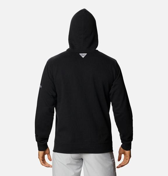 Columbia PFG Triangle Hoodies Black Grey For Men's NZ13506 New Zealand